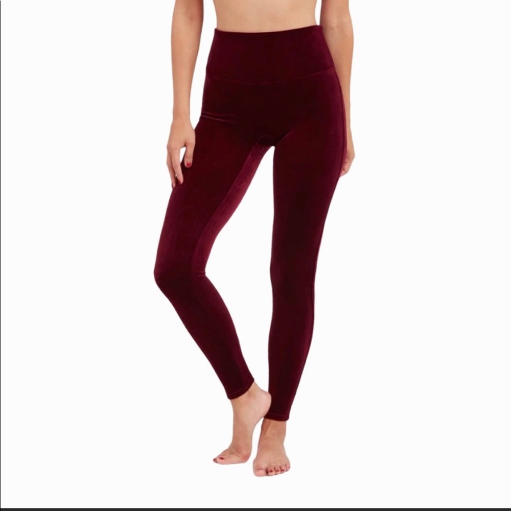 Burgundy velvet leggings, new with tags.